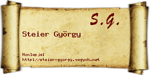 Steier György névjegykártya